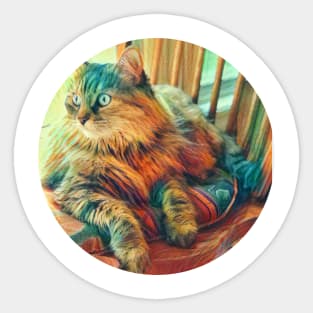 Frisky floppy cat Sticker